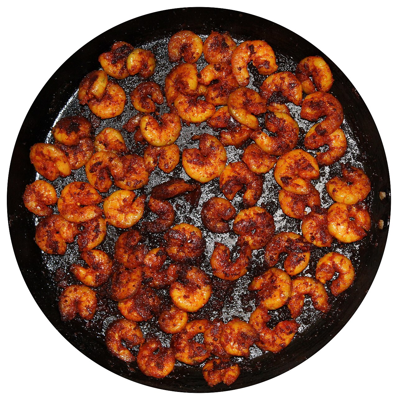 Reference photo of fried shrimp, not a Wang Bao He dish photo
